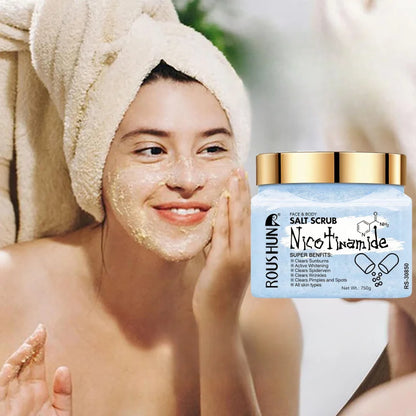 ROUSHUN NICTINAMIDE SALT SCRUB Large Capacity Family Pack Body Scrub Gentle Deep Cleansing Skin