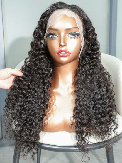 22 24 inch Water Wave 100% Human Hair 13x4 Lace Front Wig Raw Vietnamese 5x5 Glueless Transparent Lace Wigs Curly Pre Plucked