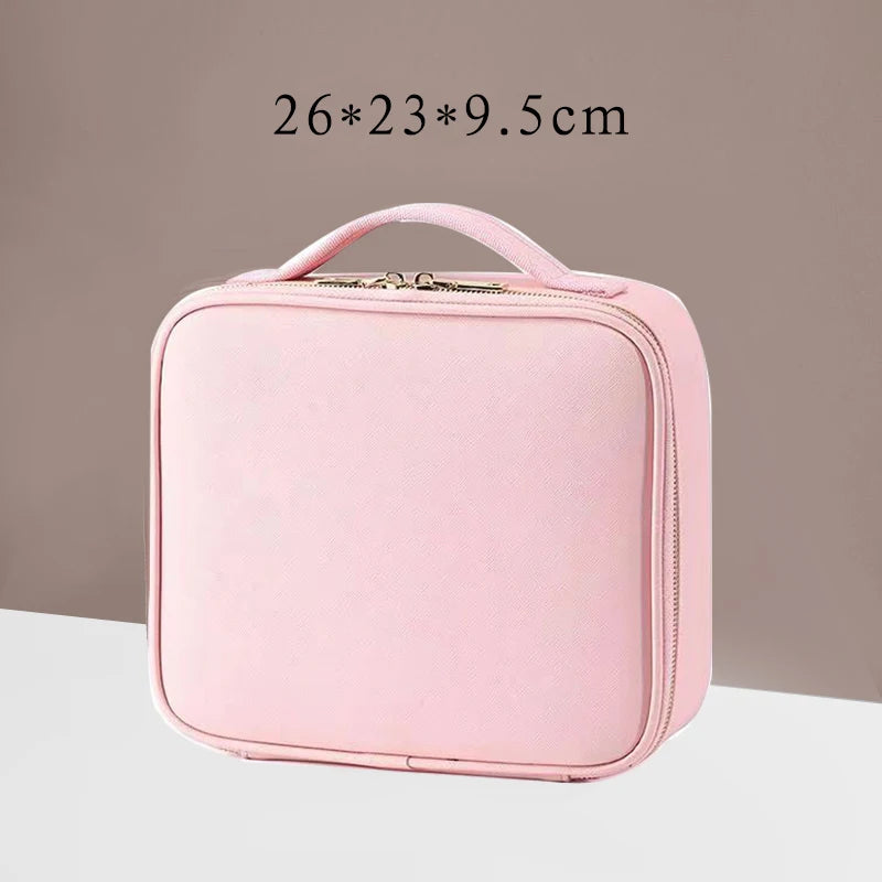 Waterproof PU Leather Cosmetic Bag Professional Large Capacity Storage Make Up Handbag Case Travel Toiletry Makeup Bag For Women