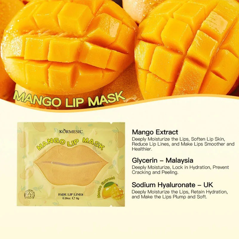 KORMESIC Fruit Moisturizing Lip Mask, Plump Lips Anti-Wrinkles, Nourishing Hydrating Lip Patches, Overnight Lip Care Treatment
