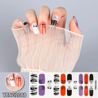 20 Tips Christmas Gel Nail Stickers Durable Materials Nail Decal Not Easy to Fall Off Popular Nail Art Nail Art Stickers