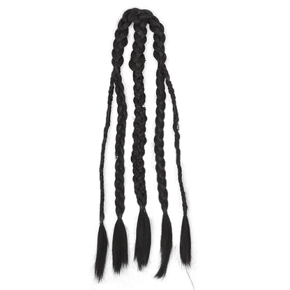 Synthetic 24" Handmade Viking Braided Ponytail Wig Men Clip In Hair Extensions,Halloween Renaissance Warrior Costume Accessories