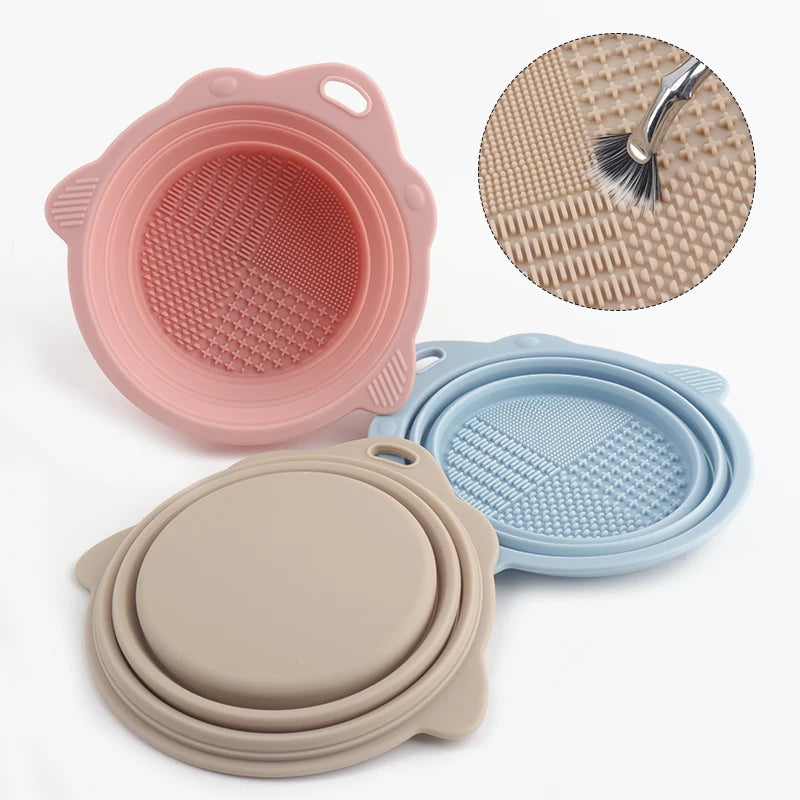 Foldable Scrubbing Silicone Bowl Cosmetic Brush Cleaner Make Up Washing Brush Tool Cleaning Bowl Scrubbe Bowl Beauty Supplies