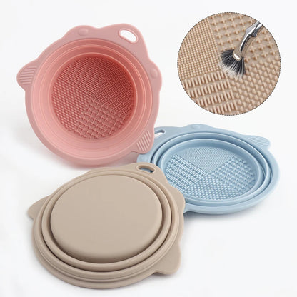 Foldable Scrubbing Silicone Bowl Cosmetic Brush Cleaner Make Up Washing Brush Tool Cleaning Bowl Scrubbe Bowl Beauty Supplies