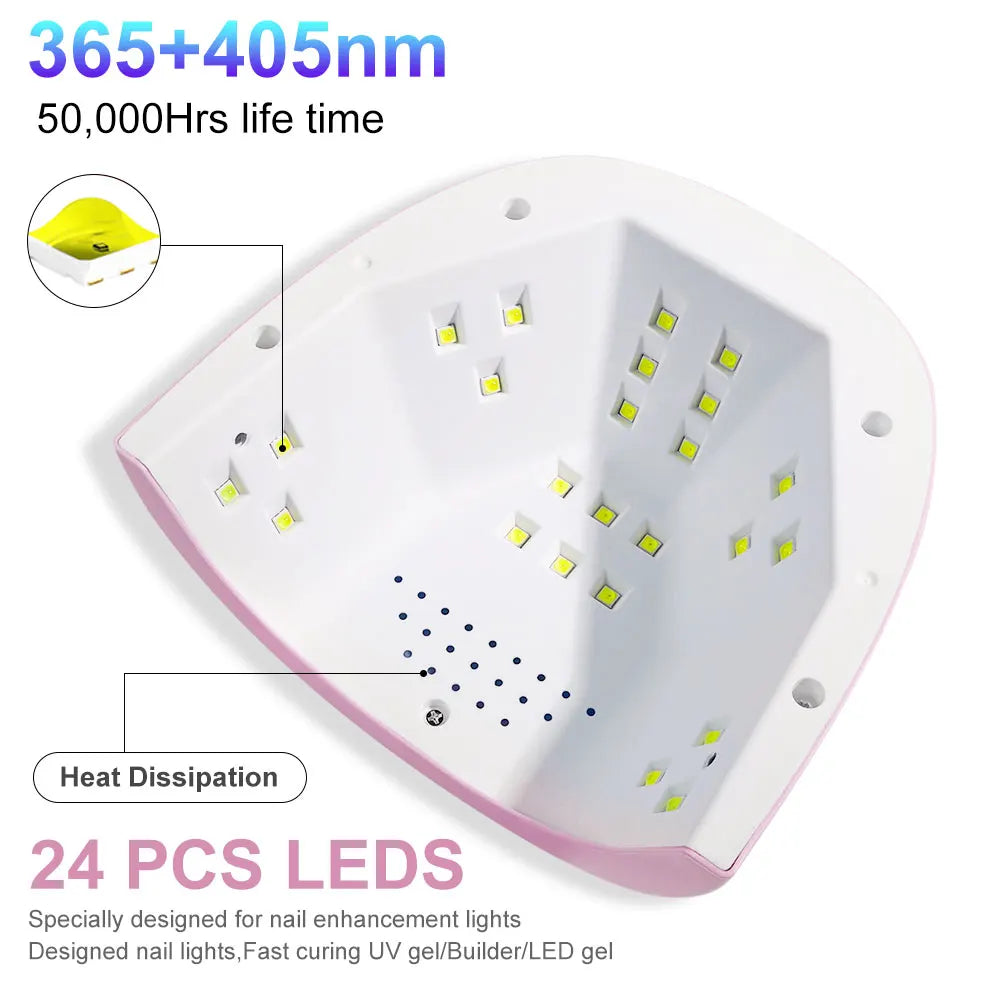 LIMEGIRL 24LED UV Lamp for Nails Gel Polish Varnish Drying With LED Display And Motion Sensing Professional Manicure UV Lamp for Acrylic Resin Dryer Home Use Tool