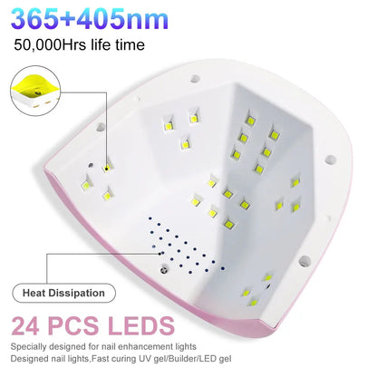 LIMEGIRL 24LED UV Lamp for Nails Gel Polish Varnish Drying With LED Display And Motion Sensing Professional Manicure UV Lamp for Acrylic Resin Dryer Home Use Tool