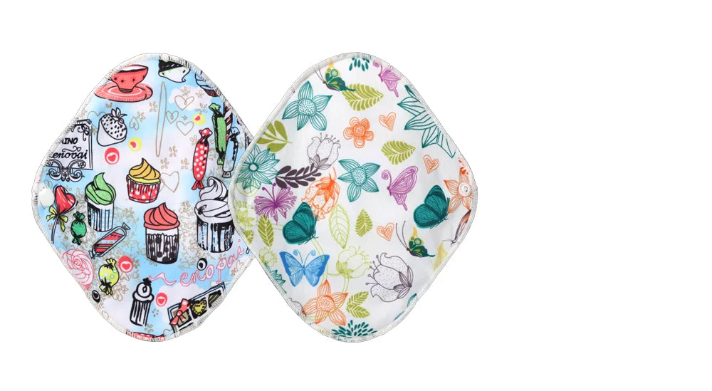 11Pcs Mixed 3 Sizes Reusable Cloth Menstrual Pads, Random Color, Mesh Fabric Quick Dry Washable Sanitary Napkins.