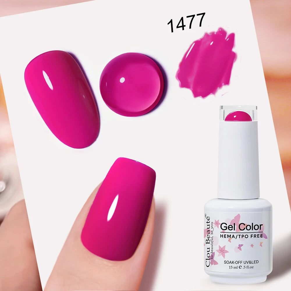 Clou Beaute 15ml Nail Gel Polish Vernis Semi Permanent UV Soak off Varnish Tpo Free Nail Polish Nail Art Gel Lacquer