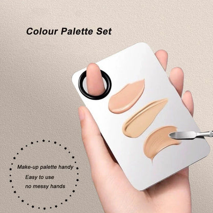 PaletteMixing Lipstick Eye Foundation Makeup Mixer Palette with Spatula Shadow Stainless Steel Mixing Stick Beauty Tools