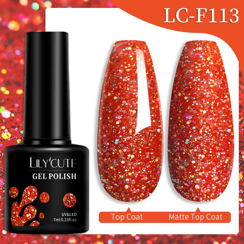 LILYCUTE 7ML 3 IN 1 Platinum Cat Magnetic Gel Nail Polish Silver Moonlight Magnetic Nail Sparkling Glitter Semi Permanent UV Gel