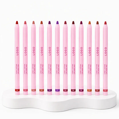 Pink Cream Lipliner Pen Custom Logo Retractable Lipliner Pencil Private Label Long Lasting Matte Waterproof Lip Liner 20pcs