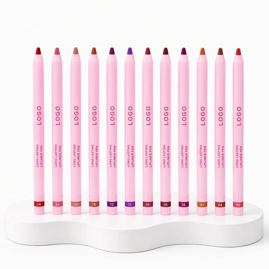Pink Cream Lipliner Pen Custom Logo Retractable Lipliner Pencil Private Label Long Lasting Matte Waterproof Lip Liner 20pcs