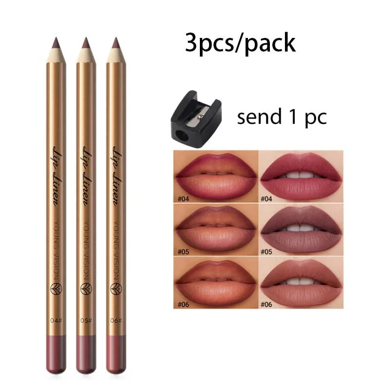 Waterproof Matte Lip Liner and Lipstick Pen Set Long-Lasting Non-Fading Smudge-Proof   Lip Pencil for Precise Application