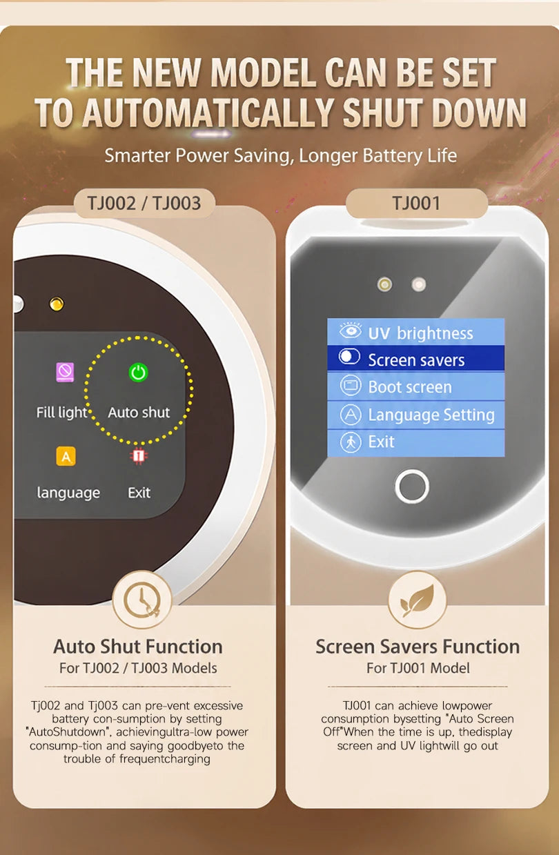 TJMIR UV Smart Sunscreen Mirror Portable LED Makeup Mirror with UV Detection & Sunscreen Testing