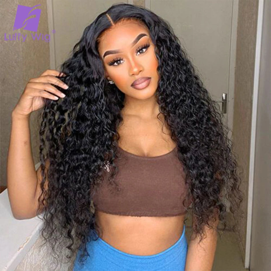 5x5 PU Silk Scalp Top Lace Front Wig Loose Wave Human Hair Brazilian Remy Curly 5x5 Closure PU Fake Scalp Plucked 200% For Women