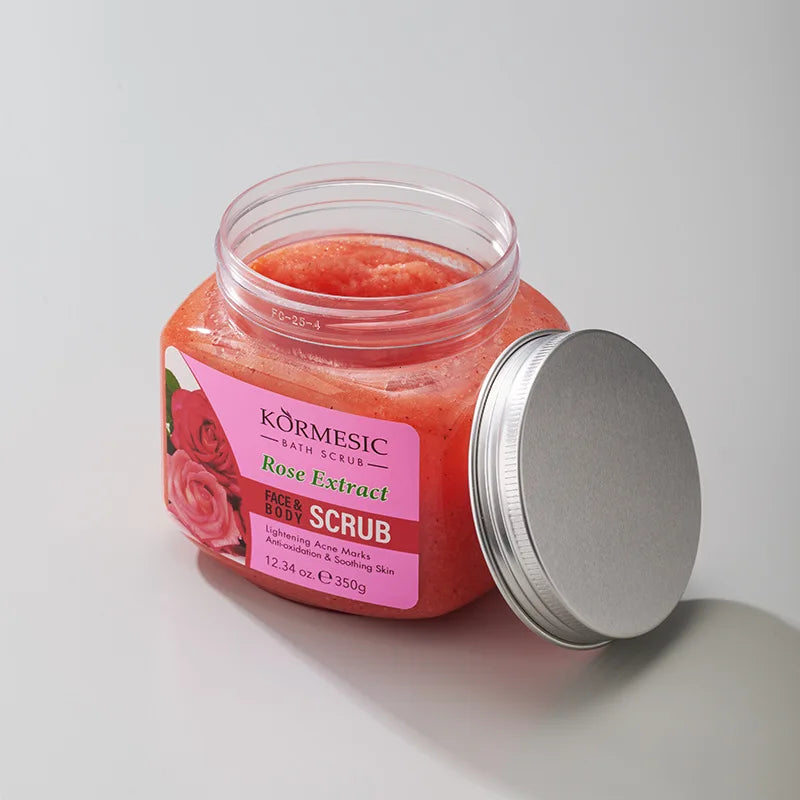 KORMESIC Turmeric Body Scrub Cream Facial Moisturizing Deep Cleansing Milk Rose Gentle Tender Face Exfoliation Skin Care Product