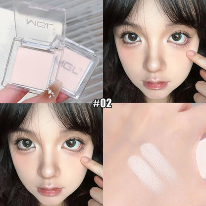 Matte White Monochrome Eyeshadow Palette Natural 3D Brightening Eyeshadow Highlighter Powder Long-Lasting Eye Makeup Palette