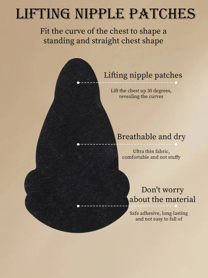 10-Pack Invisible Breast Petals, Skin-Friendly and Breathable Lift-Up Stickers, Ultra-Strong Adhesive Chest Support Pads