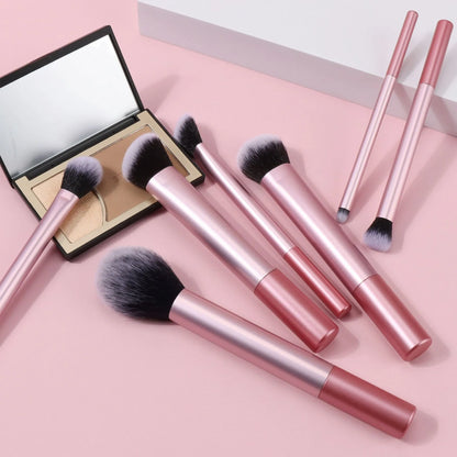 8 PCS Long‑Handle Makeup Brush Set, Multi‑Color Ultra‑Soft Brushes, Powder Blush Eyeshadow Brushes for Beginners