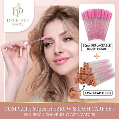 10PCS Christmas Mascara Wand in Tube with 50pcs Nylon Bristles for Eyelash Extension and Replacement Eyelash Brush Eyelash Comb