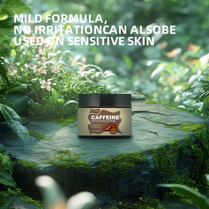CAFFEINE EXFOLIATING SCRUB - Ice-cream texture, lightweight, non-sticky, non-pore-clogging. Ideal gift for all skin types