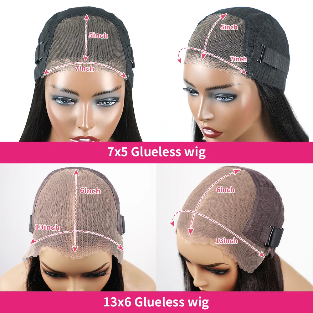 Glueless Wig Human Hair Ready To Wear Water Wave 13x6 HD Lace Frontal Human Hair Wigs Curly Lace Front Human Hair Wig PrePlucked