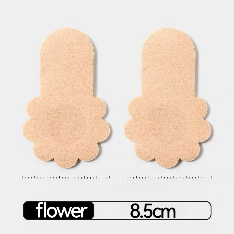 2/50Pcs Self-adhesive Nipple Cover Chest Patch Non-woven Invisible Bra Disposable Sticky Lift Breast Petals Round Flower Pads