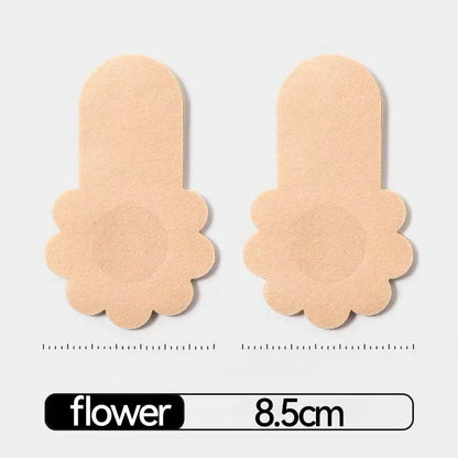 2/50Pcs Self-adhesive Nipple Cover Chest Patch Non-woven Invisible Bra Disposable Sticky Lift Breast Petals Round Flower Pads