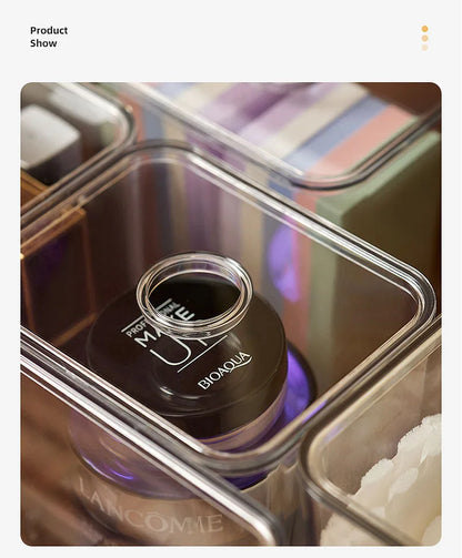 Clear Drawer Organizer Sets Acrylic Box Plastic Storage Box Stationery Makeup Organizer Boxes Transparent Storage Box Bins