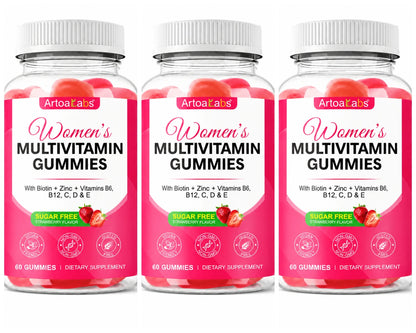 Women's Multivitamin Gummies, 36‑in‑1 Vitamins Minerals with Biotin & Zinc for Skin Hair Nails, Energy Bone & Immune, 60 Count