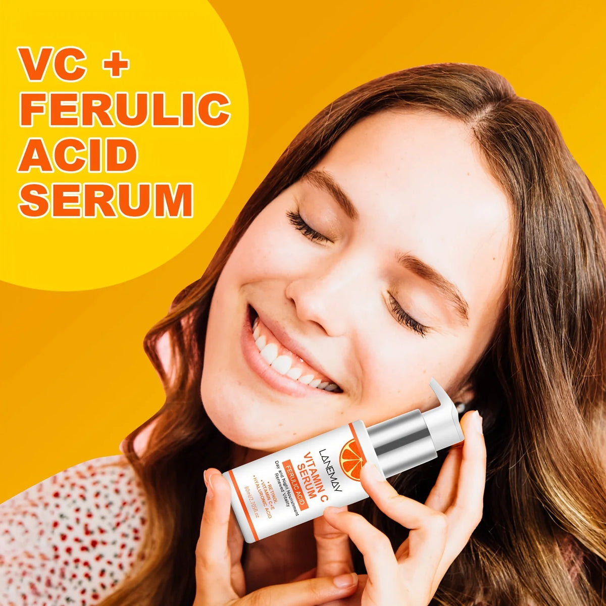 Vitamin C Serum With Ferulic Acid and Hyaluronic Acid - Hydrate & Plump Skin, Restore Radiance, Improve Dull Skin