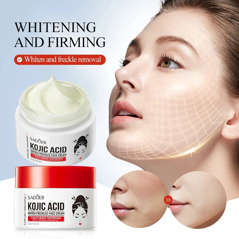 1/2/4pcs SADOER Kojic Acid Face Cream Moisturizing Freckle Removing Creams Brightening Hydrating Facial Cream Skin Care Products