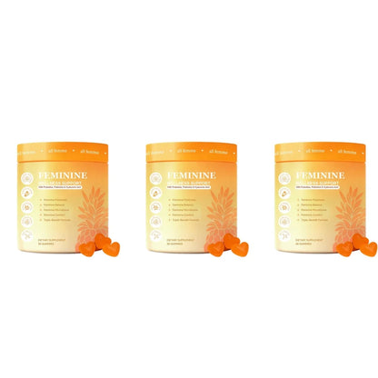 Women's Feminine Wellness Support Gummies with Vitamin B6, Zinc, Inulin & Hyaluronic Acid, for Digestive Balance, 30 Gummies