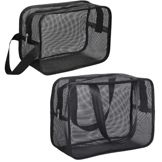 Large Capacity Mesh Shower Caddy Tote Bag Multifunctional Cosmetic Storage Portable Toiletry Organizer for Bathroom Organization