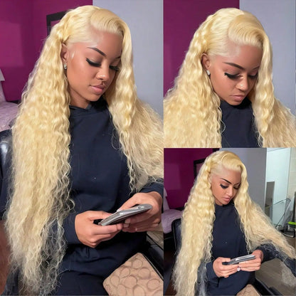 Blonde Wig Human Hair Deep Wave 13x6 Hd Lace Frontal Wig 250 Density Brazilian Front Wigs Pre Plucked 613 Curly Human Hair Wigs