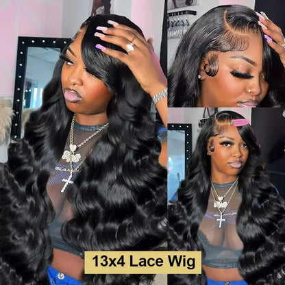 32 13x6HD Transparent Lace Front Wig Body Wave Human Hair 13x4 Lace Front Wig Glue Free Closed Wig Female