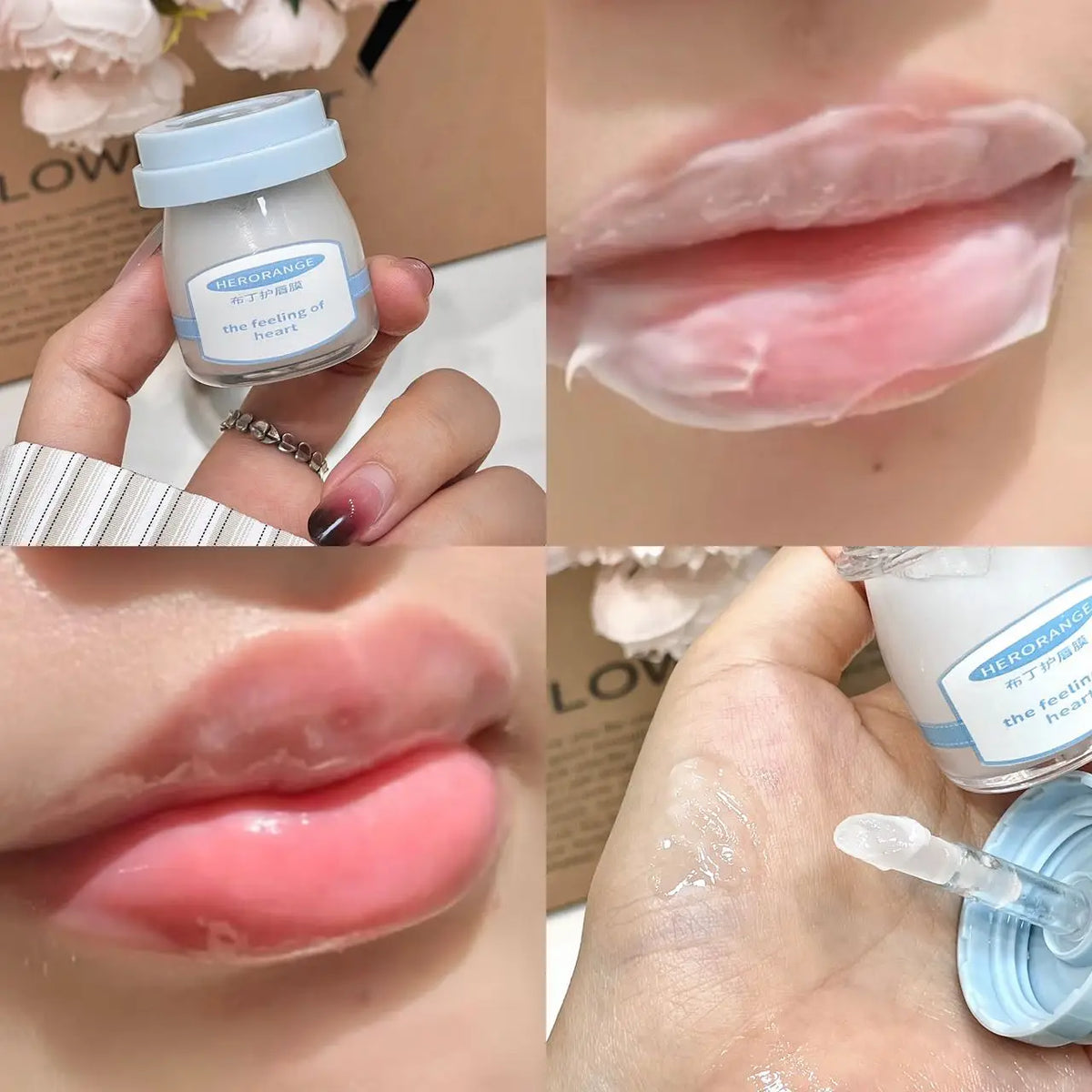 Herorange Pudding Lip Mask Deep Hydration Repair Dry Lips Lip Lines Overnight Care