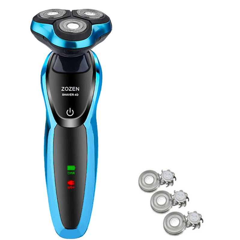 ZOZEN Electric Shaver Rotary Shaver Electric Razor Beard Trimmer Rechargeable Shaving Machine for Men Wet-Dry Use Waterproof
