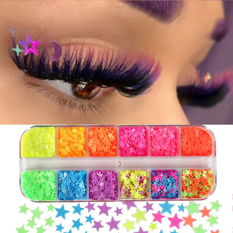 Domi Lash Christmas Cosplay Eyelashes Diamond Glitter Individual Lashes Snow Santa Cat Design False Eyelash Clusters for Party