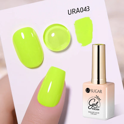 UR SUGAR 15ml Gel Nail Polish Neon Blue Red Green Pastal Nude UV/LED Soak Off No Wipe Nail Gel Polish Suitable For Summer Autumn