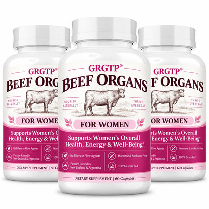 Beef Organs Supplement - Hormone Balance, Supports Women's Overall Health, Energy & Wellbeing, Promote Cellular Energy,Vitality