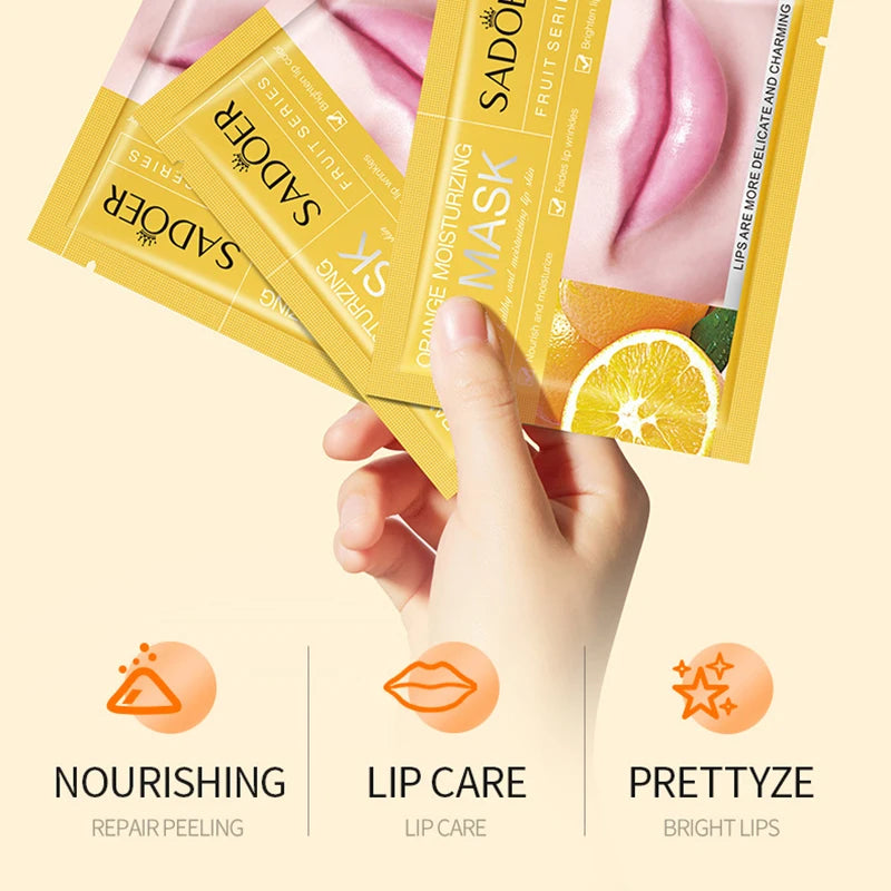 30pcs Fruits Lip Mask Moisturizing Nourishing Collagen Lip Patches Plump Lips Beauty Skincare Lips Pads Lipmask Skin Care