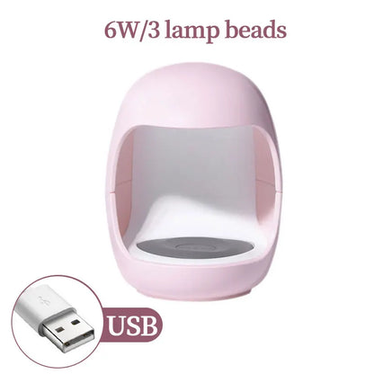 YIKOOLIN 6W Mini LED Nail Lamp UV Quick Drying Portable Eggshell Design Gel Nail Lamp for Gel Curing Cute USB Powered