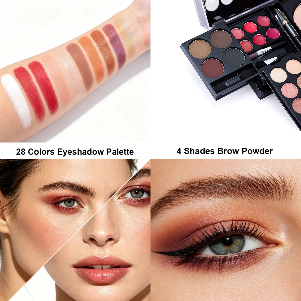 Professional Makeup Kit for Women Full Kit with Mirror, Multi-Functional Makeup Box, Eyeshadow, Blush, Lipstick All in One, Fits The Makeup Well Without Smudging Or Fading, Gifts for Wedding Season And Halloween