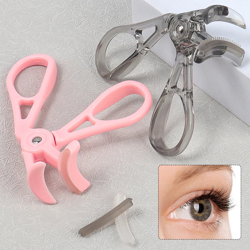Professional Wide-angle Eyelash Curler Frameless Curling Comb Tooth Lash Curler with Refill Pad Long-lasting Shaping Lash Tools