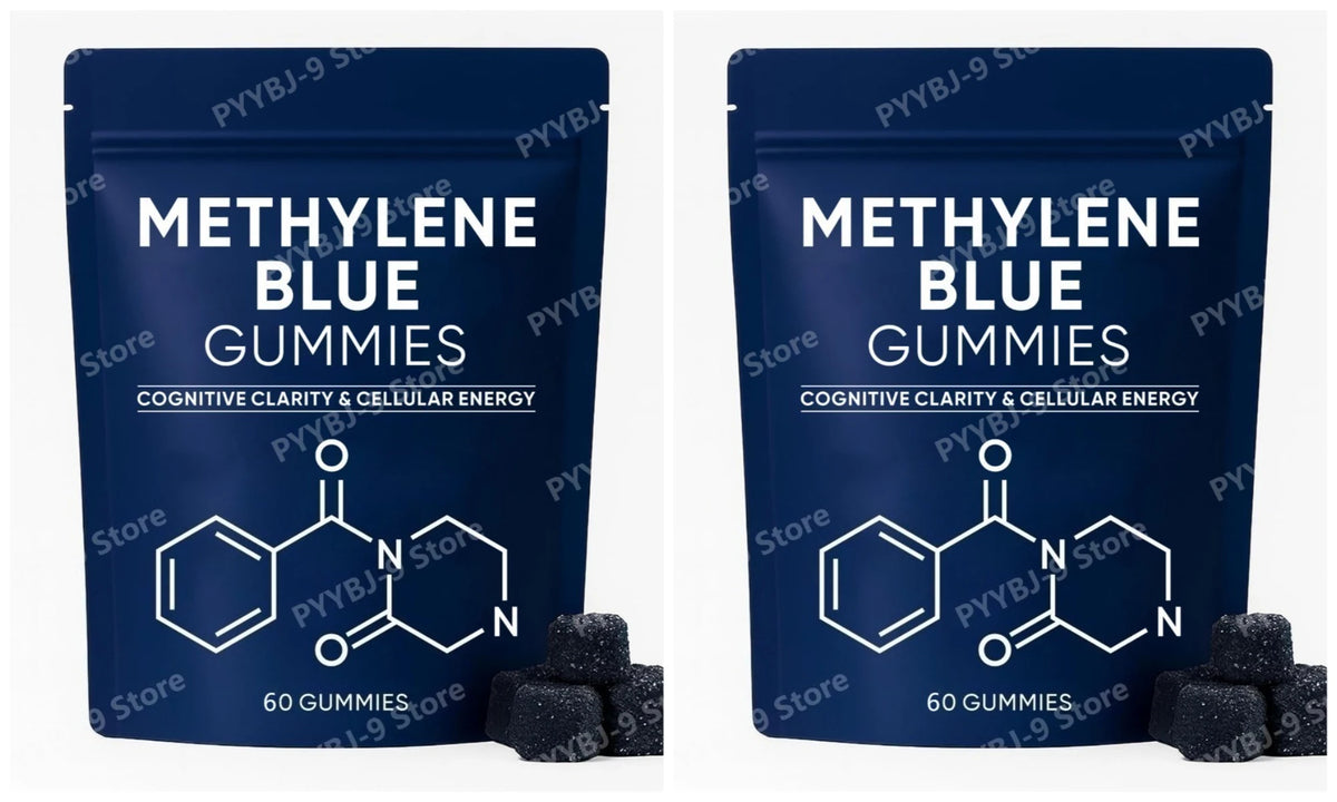 Methylene Blue Gummies with PQQ NAC Vitamin B2 & B3, Supports Cognitive Clarity & Cellular Energy Brain Nutrient for Adults 30Ct
