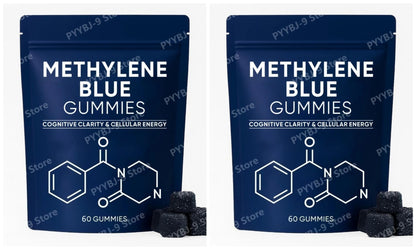 Methylene Blue Gummies with PQQ NAC Vitamin B2 & B3, Supports Cognitive Clarity & Cellular Energy Brain Nutrient for Adults 30Ct