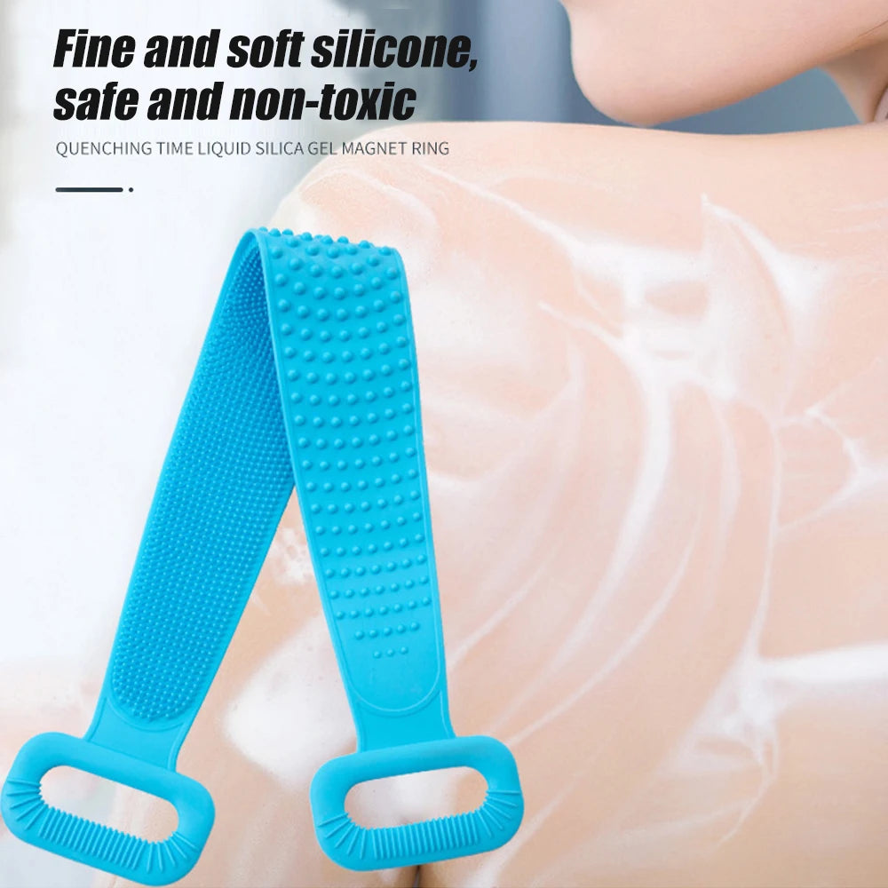Body Silicone Brush Scrub Body Exfoliating Sponge Brush Bathroom Shower Back Brush Bath Scrub Clean Tool Stain Removal Bath Belt