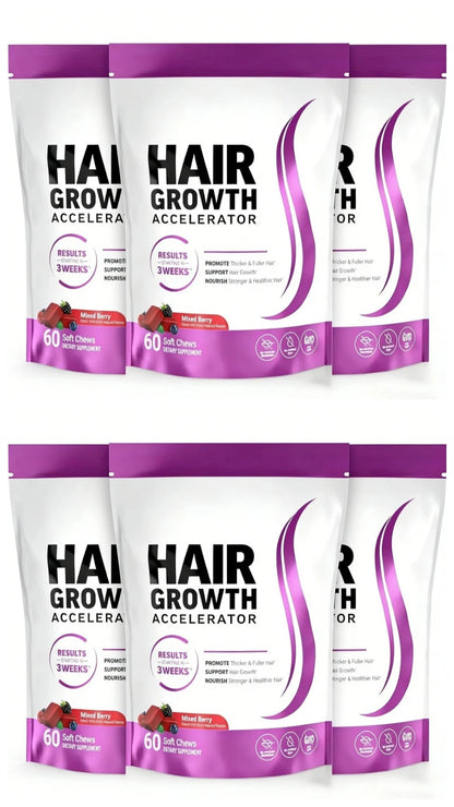 Biotin Hair Growth Soft Chews Supplement, Support Fuller Thicker Hair, Vitamin C & E for Healthy Hair Nourishment, 60 Gummy