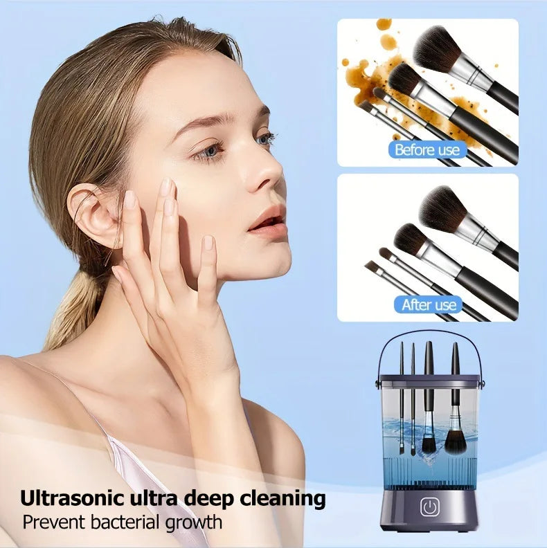 3 in 1 Automatic USB Makeup Brush Cleaner Electric Portable Rechargeable Professional Makeup Cleaner for Makeup Brushes